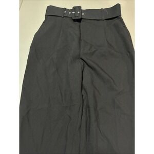 Zara Women High Waist Trousers With Belt Black 4387/228 | Size XL